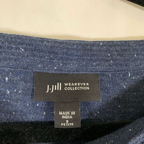 J Jill Sweater Dress Women's Small Blue Ribbed 3/4 Sleeve Round Neck Wearever Cl - Picture 3 of 7